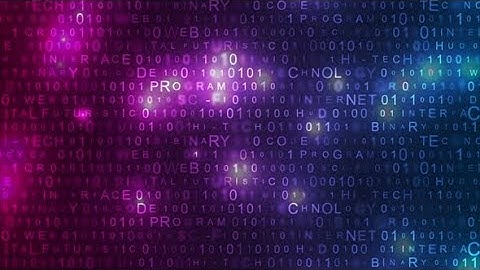 Glowing Neon Technology Binary Code | Motion Graphics - Videohive template