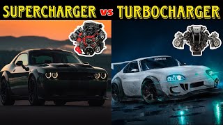 Supercharger vs Turbocharger working, sound || supra vs dodge challenger