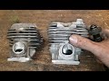 HORRIBLE cylinder porting... Stihl 026 036 OEM cylinders RUINED!!! Eye-opener 100%