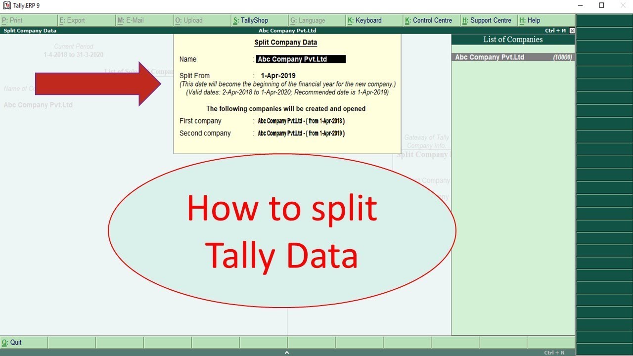 How To Split Tally Data II Tally Data Split II YouTube