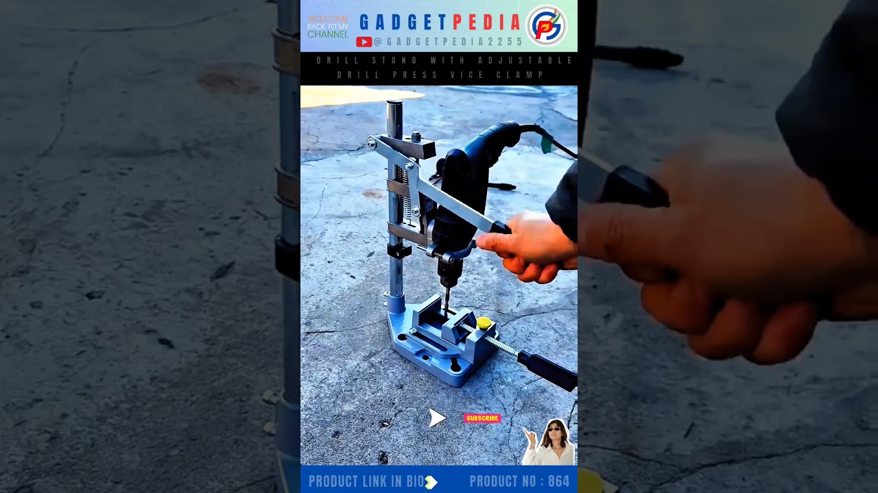"Ultimate Drill Stand Hack! 🔥 Adjustable Drill Press Vice Clamp in Action!"