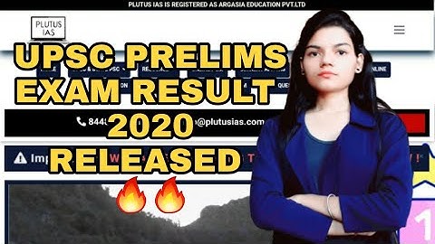 UPSC CSE Prelims 2020 result declared🔥🔥