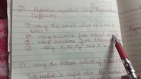 part - 6 regression equations by using deviations taken from actual mean