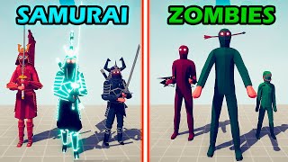 SAMURAI TEAM vs ZOMBIES TEAM - Totally Accurate Battle Simulator | TABS