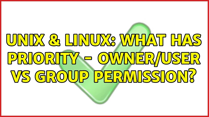 Unix & Linux: What has priority - owner/user vs group permission?
