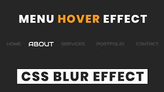 Cool Menu Hover Animation with css Blur Effect | CSS Menu hover Effect