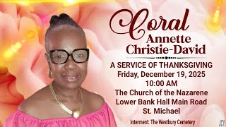Celebrating the Life of Coral Christie-David