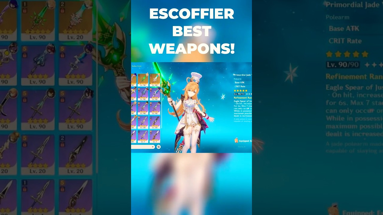 Escoffier Best Weapons - Filter Guide | Genshin Impact 5.6