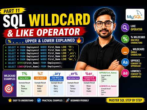LIKE Operator in SQL 🔥 | % Wildcard, _ Wildcard & Pattern Matching
