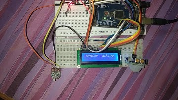 PIR Motion Detector with 16X2 LCD and Arduino Board