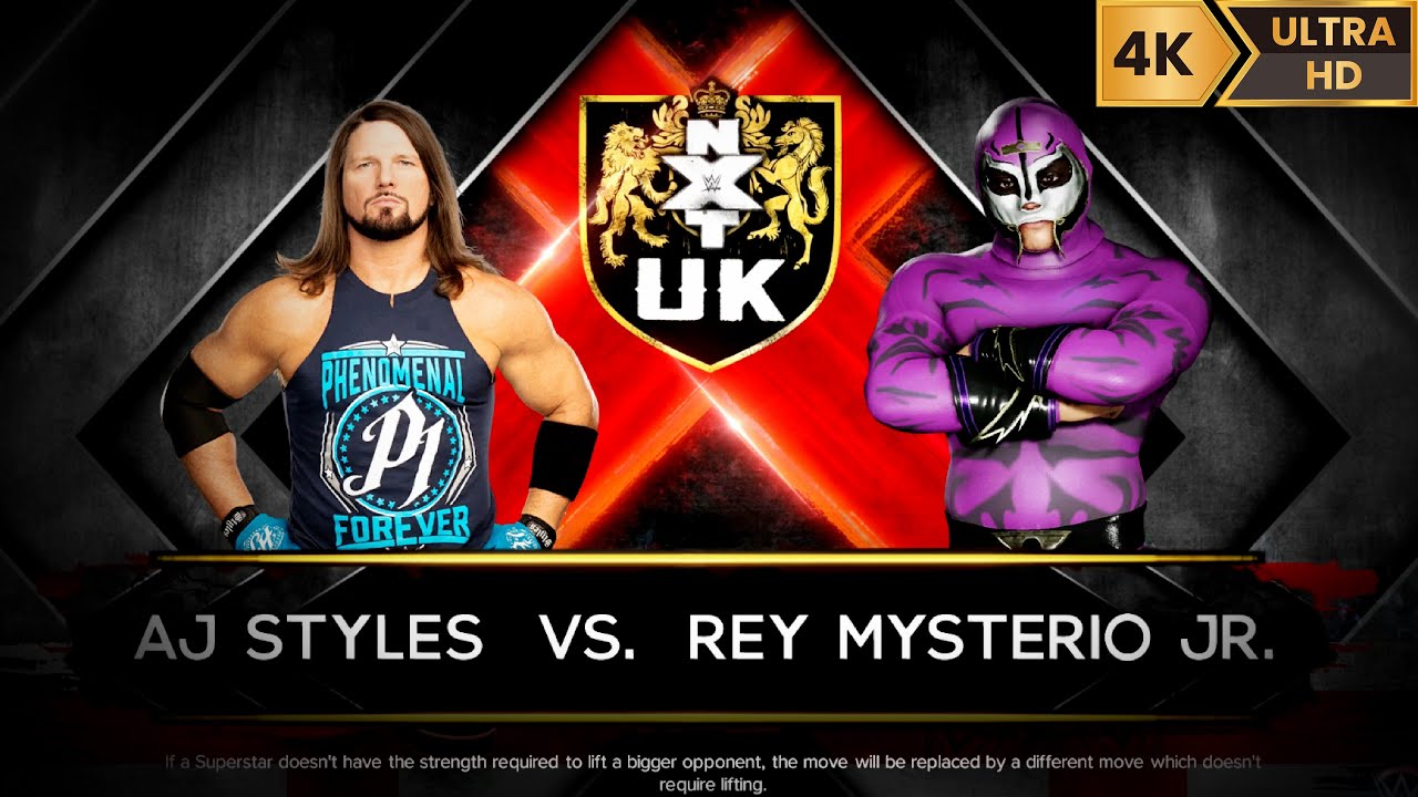 AJ Styles VS Rey Mysterio JR Fight Full Action | Ultra Graphics [4K ...