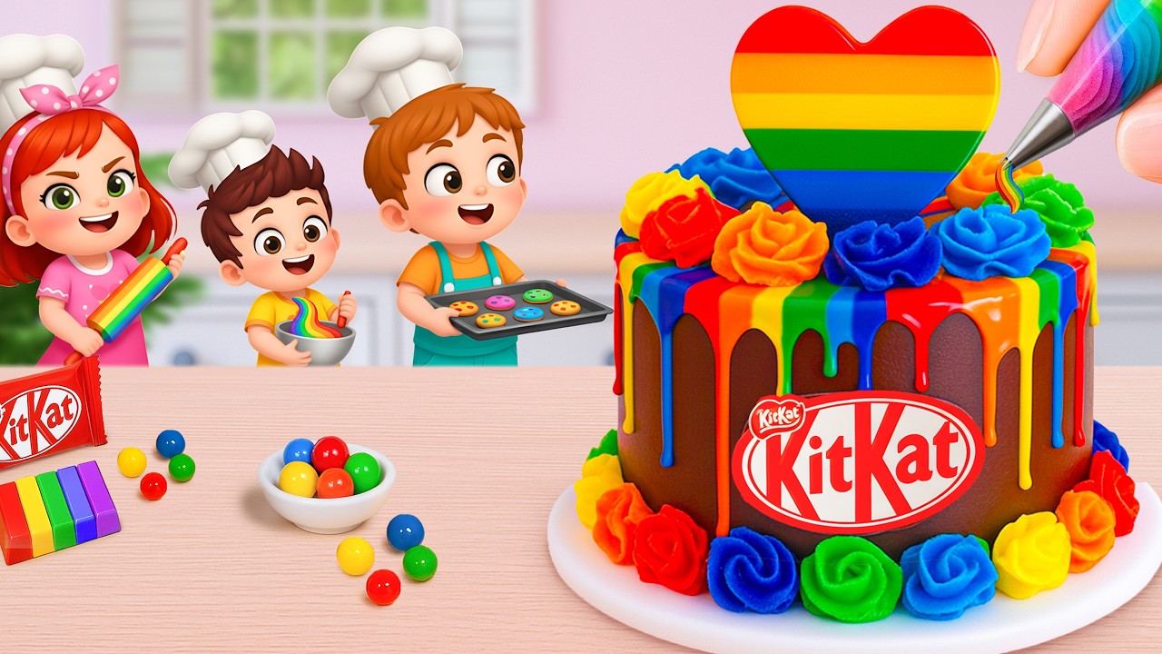 Miniature Rainbow Cake Decorating 🌈 Making Amazing Mini Rainbow KitKat ...