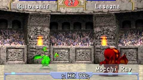 Monster Rancher 2 Battles: Bulbasaur (Plant/Zuum) vs. Lasagna1 (Mocchi/Dragon)