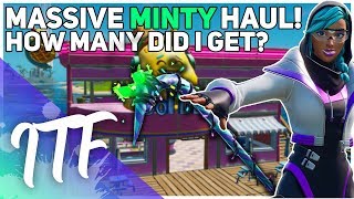INSANE Minty Pickaxe Haul! HOW MANY DID I GET? (Fortnite Battle Royale)