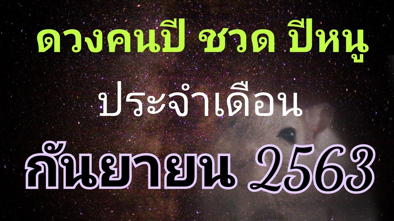 ดวงคนปีชวด ปีหนู|กันยายน 2563