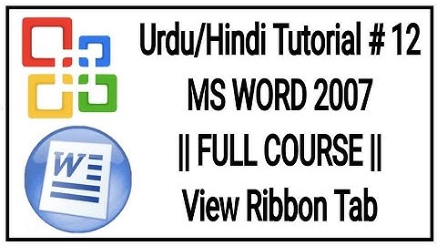 MS Word 2007 | Full Course |View Ribbon Tab | Lecture | Lesson |Urdu Hindi/Tutorial #12