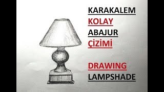 Drawing Lampshade / Carcoal drawing Easy Lampshade / How to draw lampshade