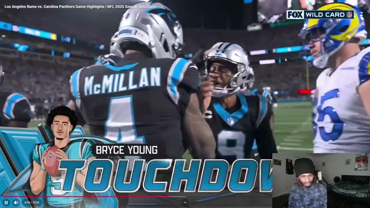 Reacting To LA RAMS VS  CAROLINA PATHERS| WILDCARD WEEKEND| FULL GAME HIGHLIGHTS