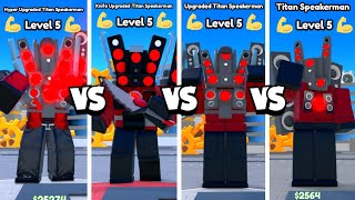 : HYPER vs KNIFE vs UPGRADED vs TITAN SPEAKERMAN!  | Toilet Tower Defense Roblox