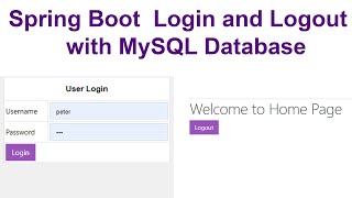 spring boot  login and logout with mysql database