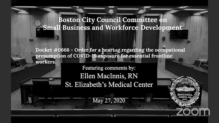 Ellen MacInnis, RN speaks at hearing on COVID-19 e...