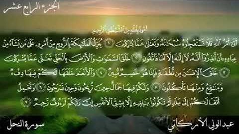 سورة النحل كامله /للقارئ الشيخ عبدالولي الاركاني