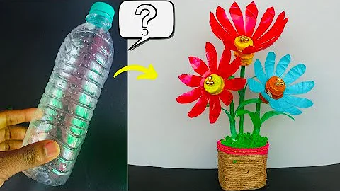 Easy Plastic Bottle Flower Craft Ideas For Home Decor || Manasi Craft World