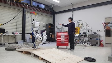 DRC-HUBO+ walking on stone terrain and slope