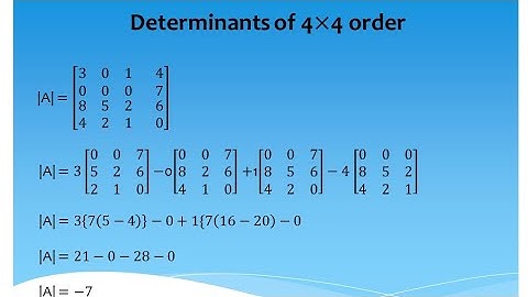 Lecture 8: determinant of 4 by 4 matrices in Urdu / Hindi.