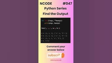 NCODE #047  | Find the Output | Comment your Answer Below | #coding #pythondaily #python #mcqsquiz