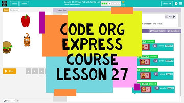 Code.org Express Course Lesson 27 Virtual Pet with Sprite Lab - Code Org 2020