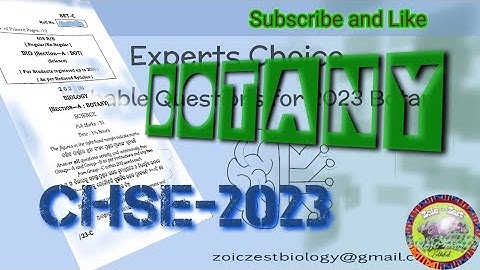 2023 BOTANY Selection Questions | +2 Science Council Exam