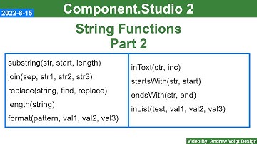 String Functions Part 2 - Component.Studio 2 - E26 (V. 2022-8-15)
