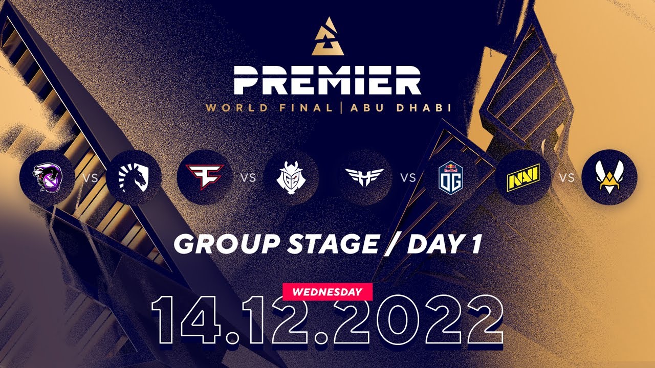 BLAST Premier World Final, Day 1 Outsiders vs Liquid, FaZe vs G2, Heroic vs OG, NAVI vs Vitality