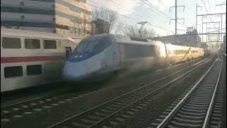 Acela Destroys NJT Train at New Brunswick Station–Sweet Hornshow!! (Throwback 2021) 