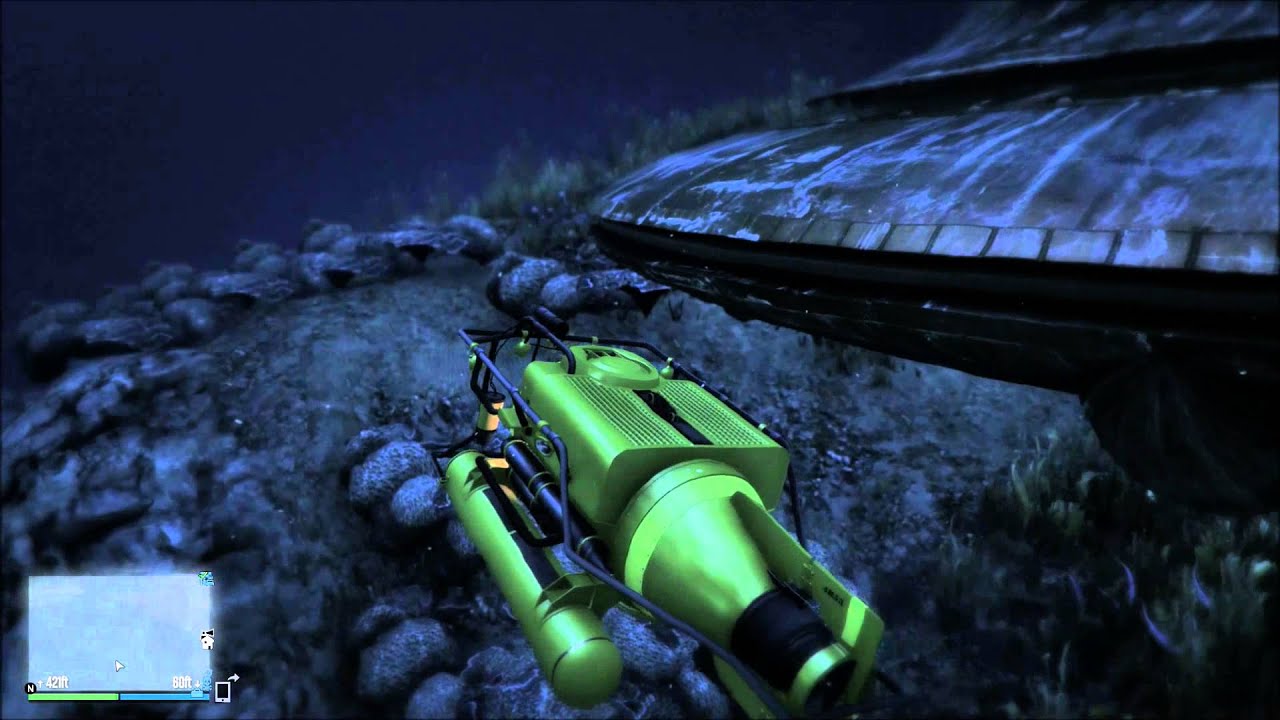 GTA V Online | Alien-Spaceship Underwater Crash Secret Location - YouTube