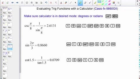 PreCalculus 4.2.13 Evaluating Trigonometric Functions with a Calculator