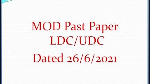 MOD LDC/UDC past paper 26/6/2021