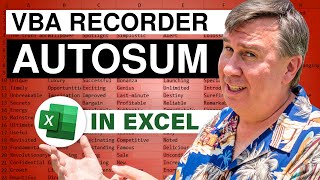 Excel - Excel Macro Tutorial: Overcoming AUTOSUM Button Limitations - Episode 823
