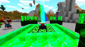 Minecraft Mod Battle - EMERALD MOD! (Giant Sword, OP Armour & EMERALD CAKE!)