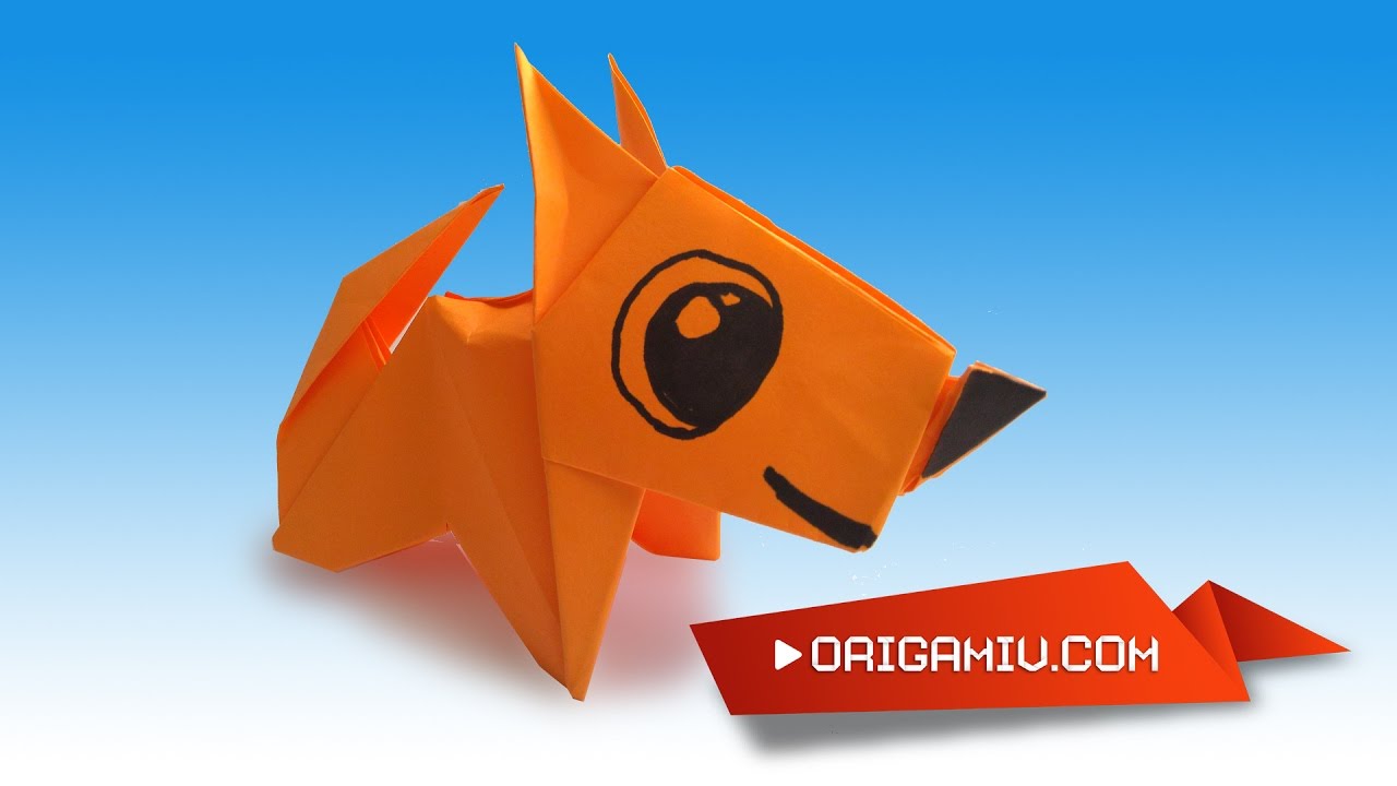 Dog origami - tutorial - YouTube