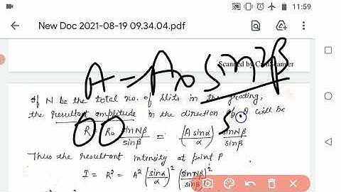 Diffraction grating due to a plane diffraction grating of N parallel slits