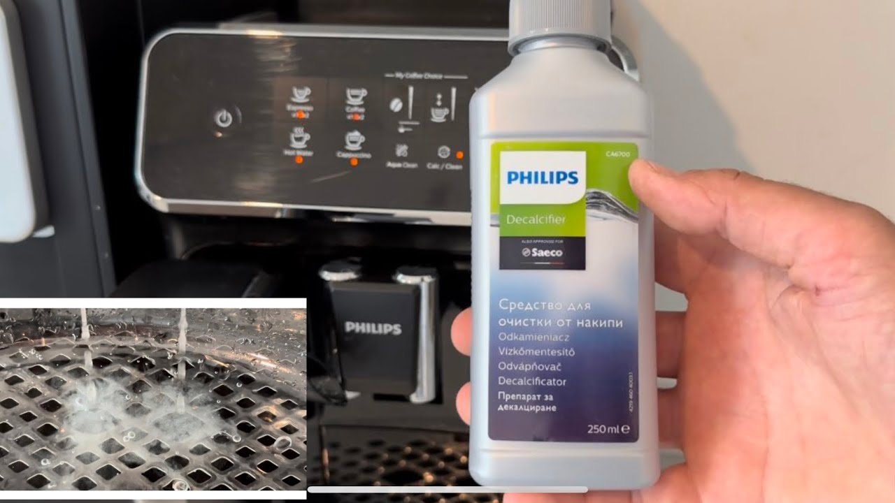 Calc Clean Philips Saeco - Descaling(with subtitles) - YouTube
