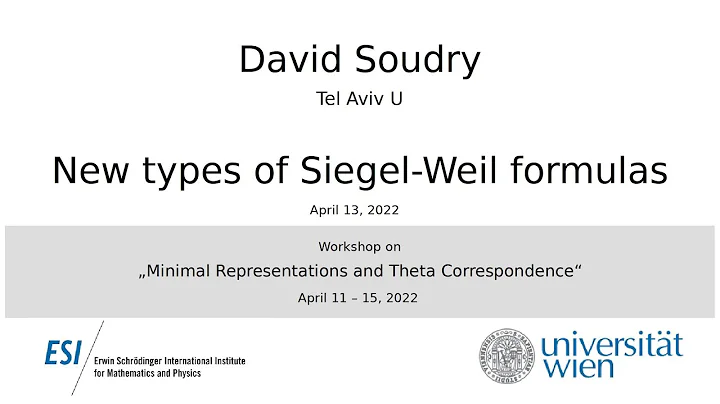 David Soudry - New types of Siegel-Weil formulas