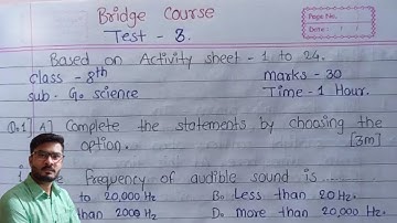 Bridge course test 3 class 8 general science complete final test solution for English medium day 25