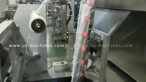 Tea bag with string film vertical bag form fill seal packaging machine testing video