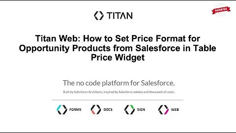 Titan Web: How to Set Price Format for Opportunity Products from Salesforce in Table Price Widget
