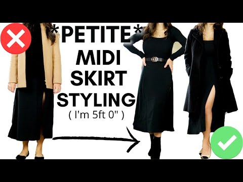 How To Style: Midi Skirts For *PETITES* / PETITE MIDI SKIRT STYLING TIPS & OUTFITS! I'm 5ft 0\