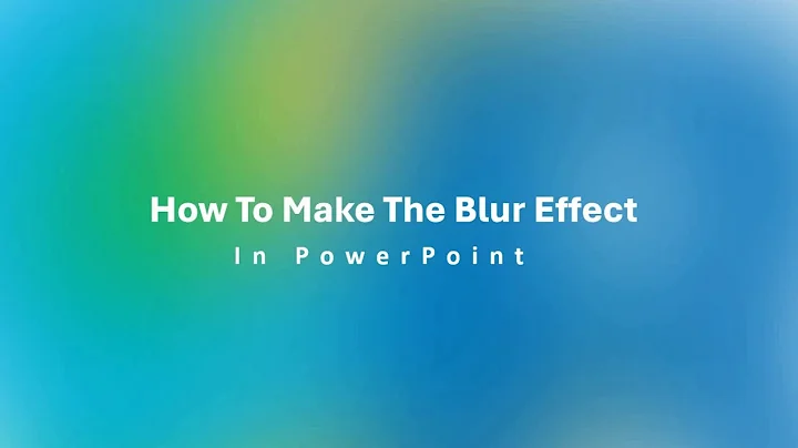 How to Create a Blur Effect in PowerPoint #Slideegg