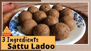 3 Ingredients Sattu Ladoo | Oil Free & Sugar Free | 2 Min Instant Healthy Snack Recipe, No cooking